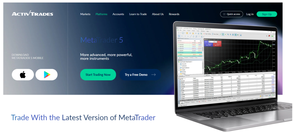 The ActivTrades MetaTrader 5 Platform is packed with modern features to enhance your trading experience. Here, you’ll have access to over 500 CFDs on securities and ETFs to provide the best stock trading platform experience.
