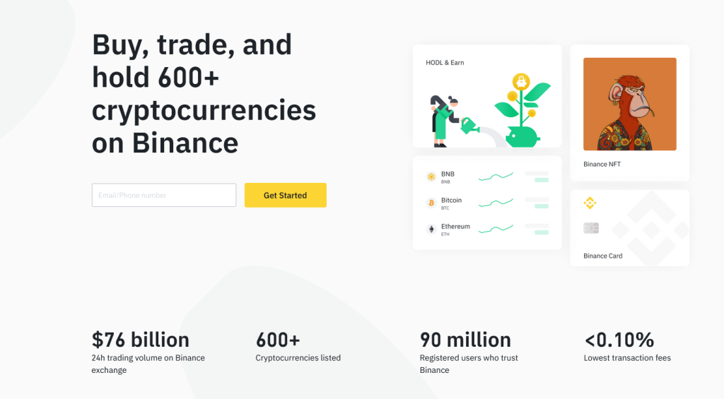 Buy, trade and hold 600+ cryptocurrencies on Binance
