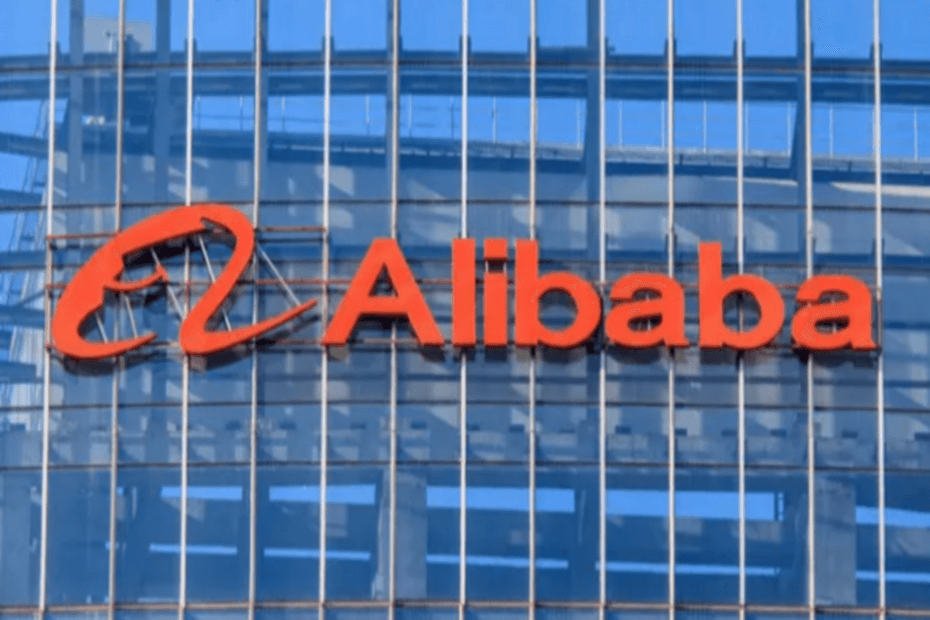 Alibaba logo in a building