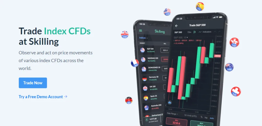 trade index CFDs at skilling