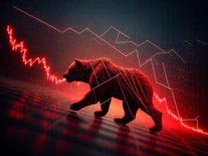 a bear walking in a graph line background