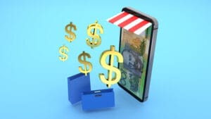 Dollar symbol and mobile phone