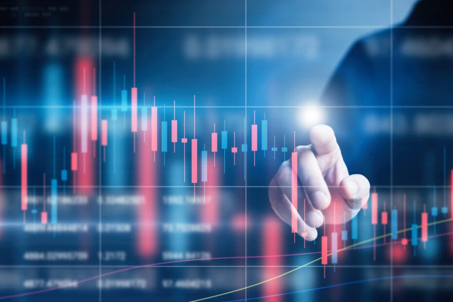 Graph with blue and red bars