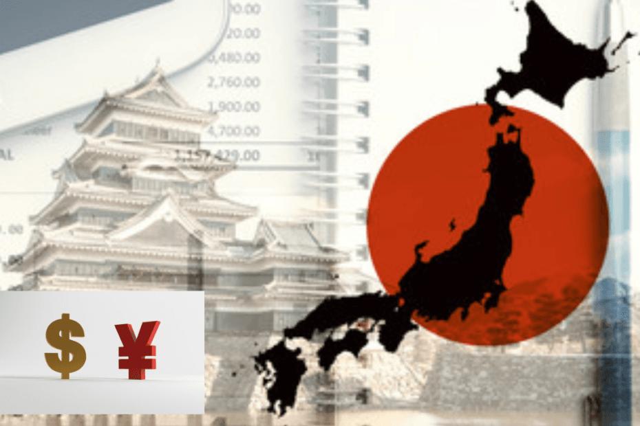 Japan's map and structure of flag