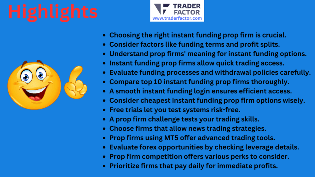 Best Instant Funding Prop Firm