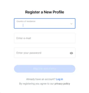 FxPro - Account opening Register a New Profile