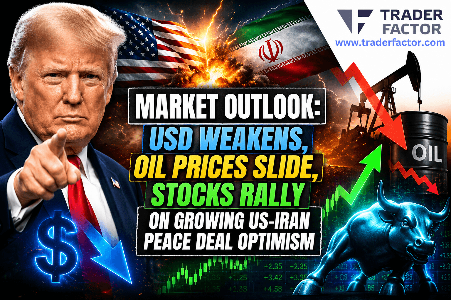 In the market outlook, Markets rally as oil prices retreat and the US dollar weakens on growing optimism over a possible US-Iran peace deal and easing geopolitical tensions. Get full report.