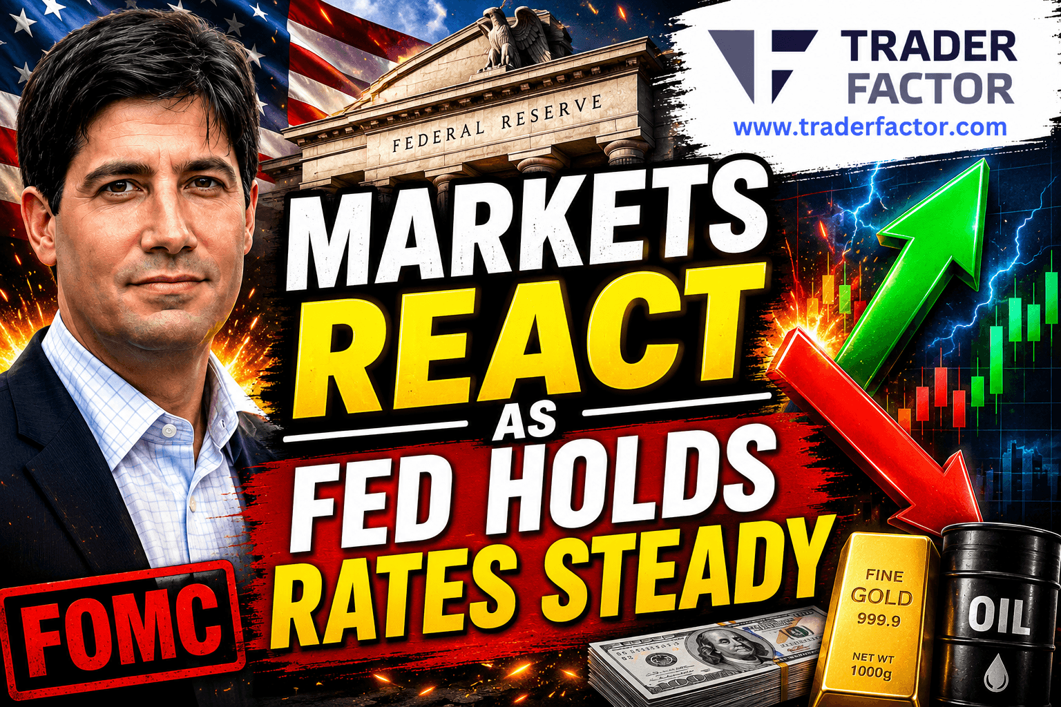 Markets React as Fed Holds Rates Steady Dollar, Gold, Forex, and Crypto Outlook After FOMC