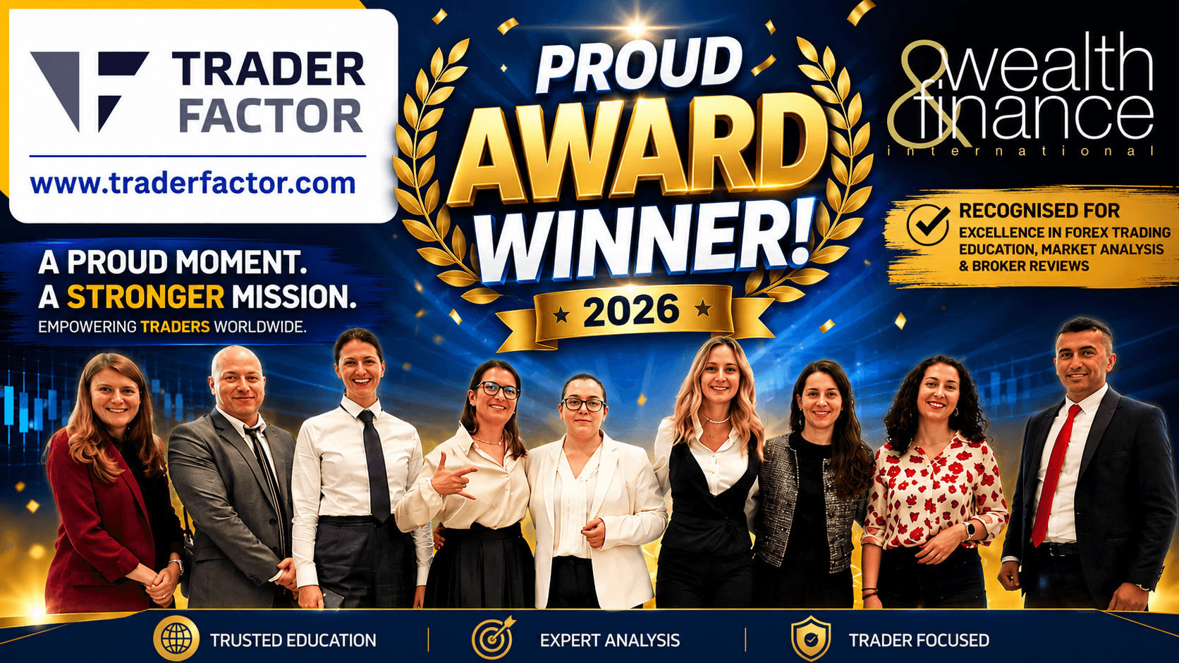 TraderFactor Wins Wealth & Finance International Award for Excellence in Forex Trading Education