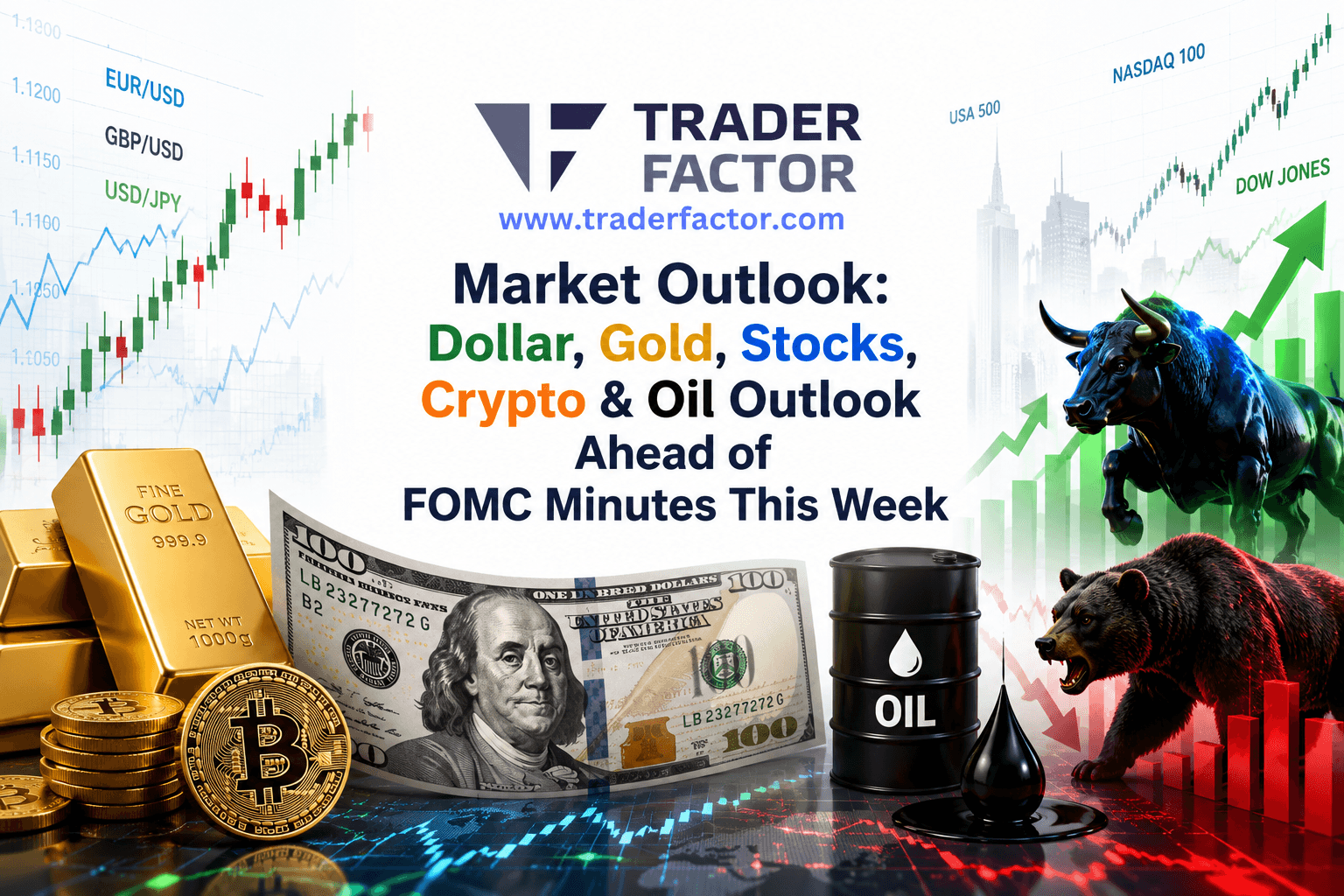 Market Outlook Dollar, Gold, Stocks, Crypto & Oil Outlook Ahead of FOMC Minutes This Week