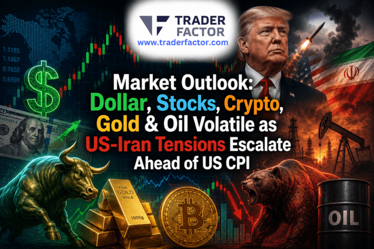 Market Outlook Dollar, Stocks, Crypto, Gold & Oil Volatile as US-Iran Tensions Escalate Ahead of US CPI-TraderFactor