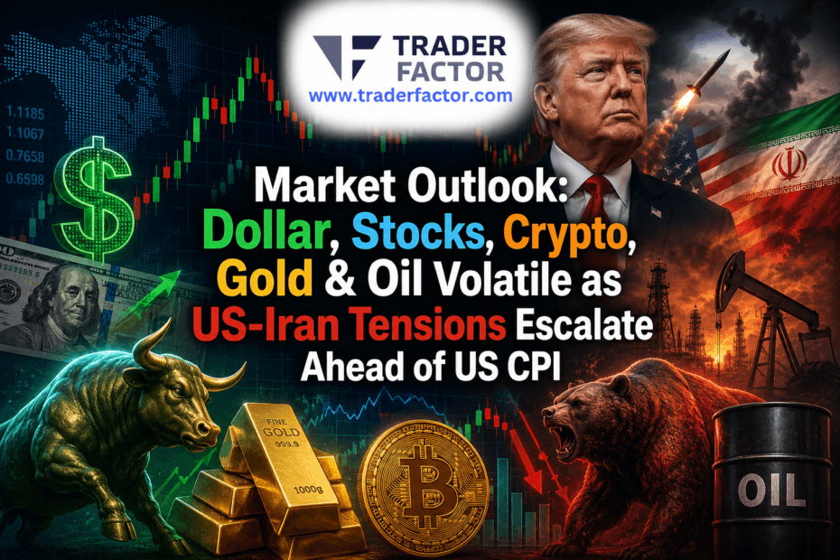 Market Outlook Dollar, Stocks, Crypto, Gold & Oil Volatile as US-Iran Tensions Escalate Ahead of US CPI-TraderFactor