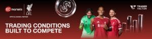 EC Markets and Liverpool FC promotional banner highlighting trading conditions built to compete, featured on TraderFactor.