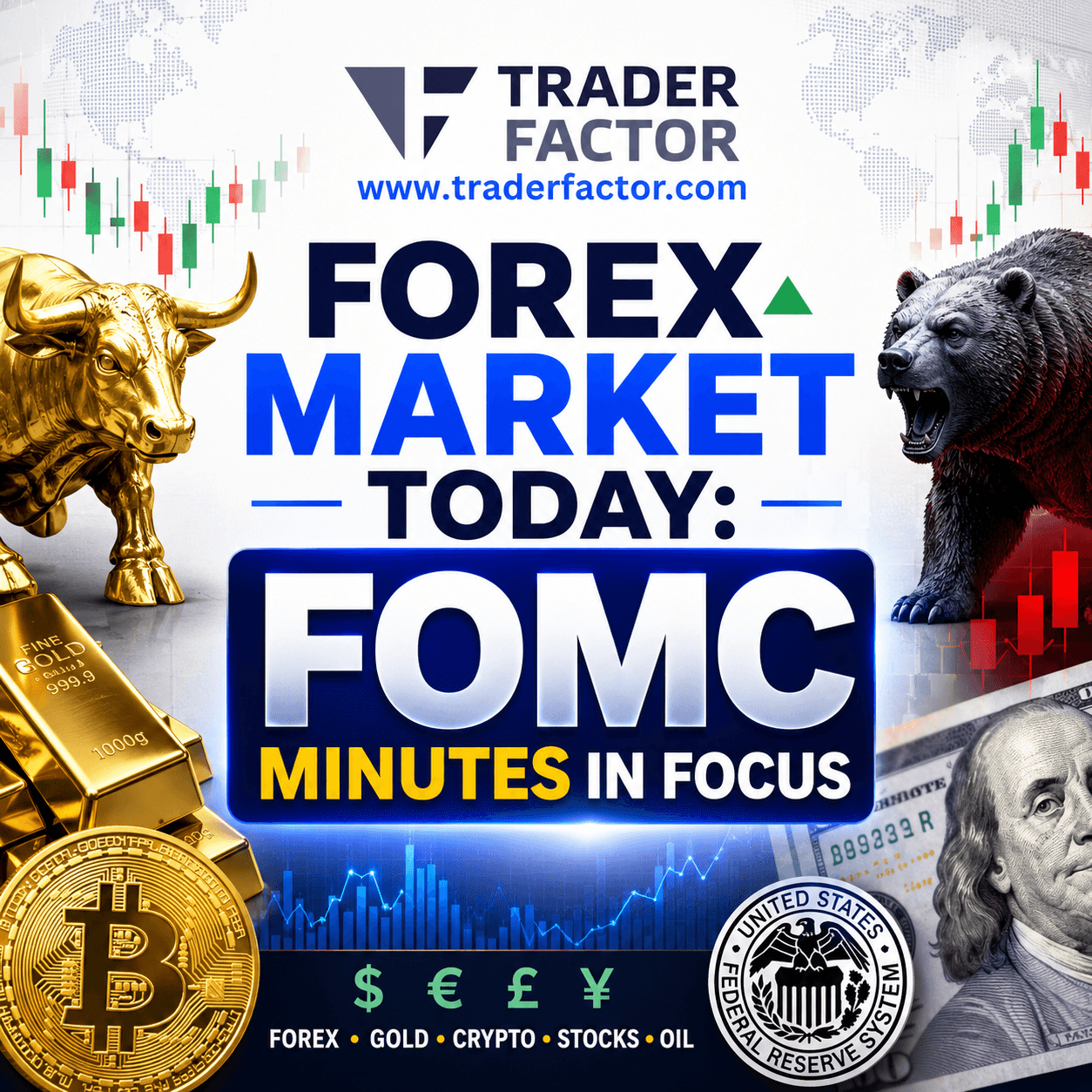 Forex Market Today FOMC Minutes in Focus as Dollar, Gold, Crypto, Stocks and Oil React to Fed Signals