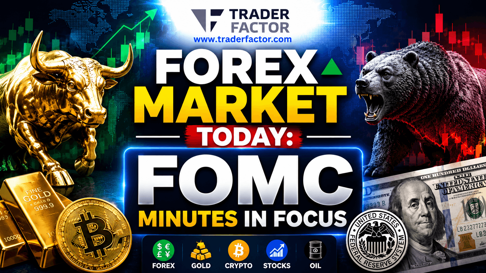 Forex Market Today FOMC Minutes in Focus as Dollar, Gold, Crypto, Stocks and Oil React to Fed Signals