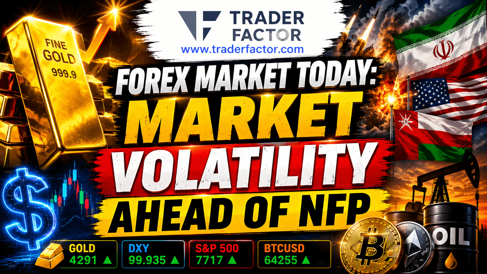 Forex Market Today: Gold, Stocks, Dollar, Oil and Crypto Brace for NFP Volatility