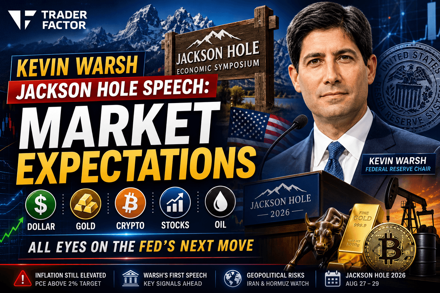 Kevin Warsh Jackson Hole Speech Market Expectations for Dollar, Gold, Crypto, Stocks and Oil