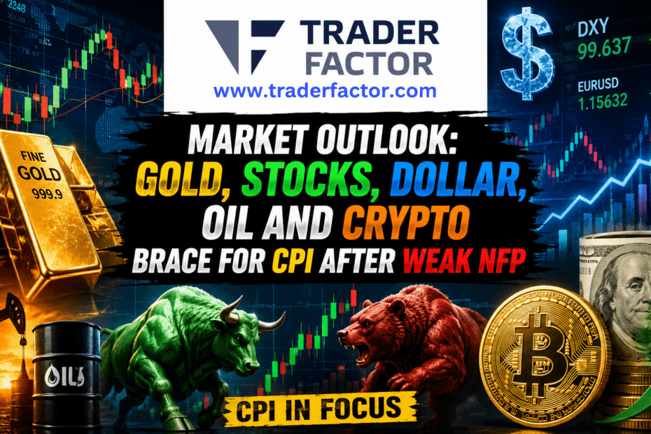 Market Outlook Gold, Stocks, Dollar, Oil and Crypto Brace for CPI After Weak NFP