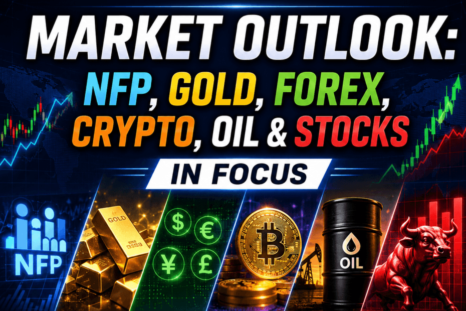 Market Outlook NFP, Gold, Forex, Crypto, Oil & Stocks in Focus
