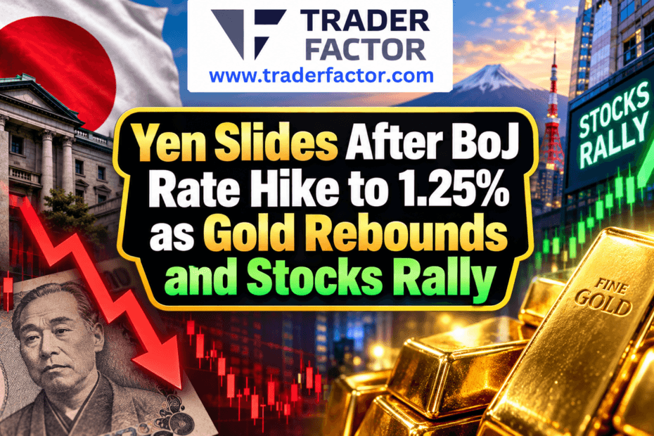 Forex Market Today Yen Slides After BoJ Rate Hike to 1.25% as Gold Rebounds and Stocks Rally