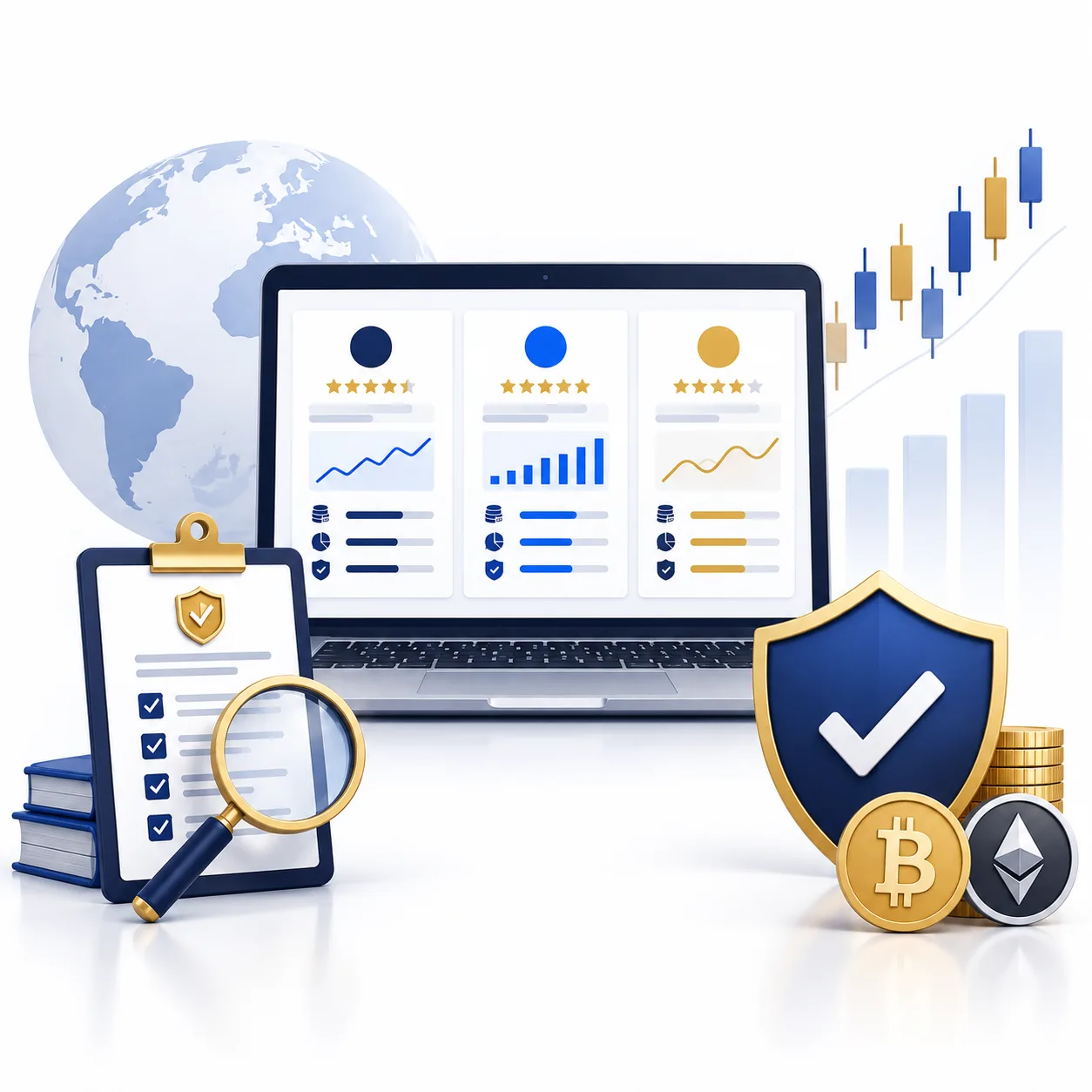 TraderFactor broker research image featuring broker comparison tools, regulation checks and market analysis