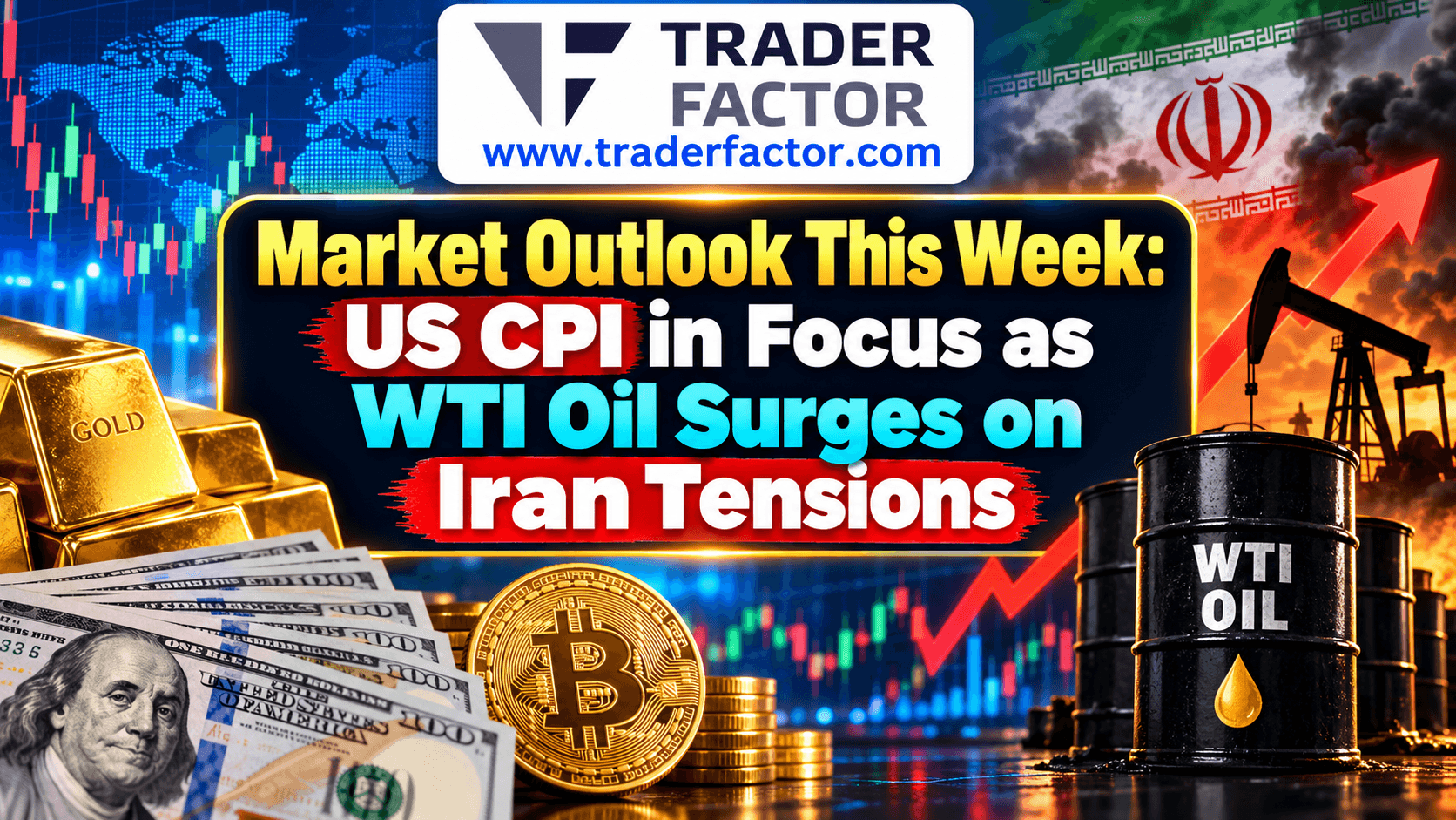 Market Outlook This Week US CPI in Focus as WTI Oil Surges on Iran Tensions