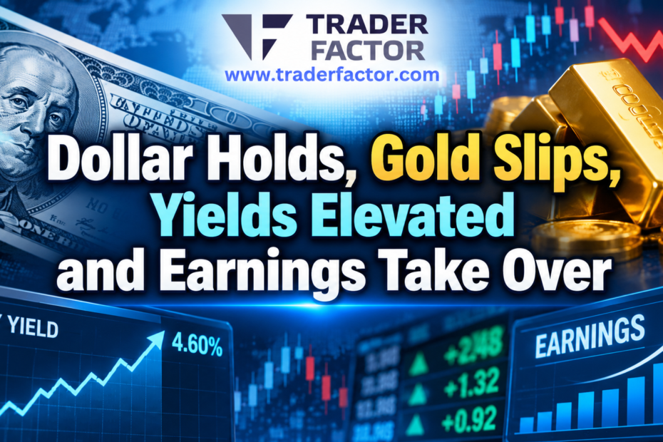 Dollar Holds Near 102 as Gold Slips, Yields Stay Elevated and Earnings Take Over